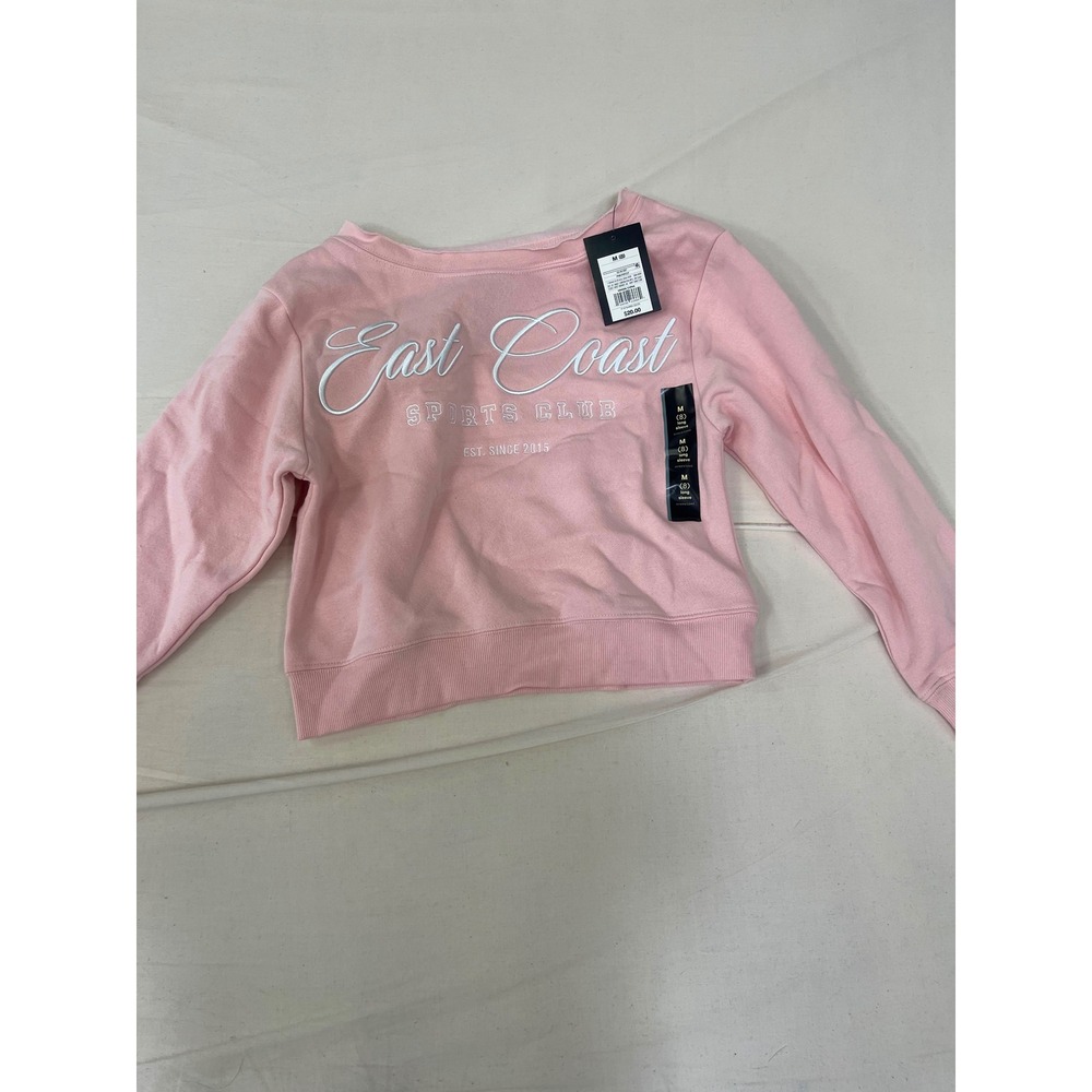 Target Coast Club Sports Pink Embroidered Fleece Sweatshirt Kids Size M 8 NWT
